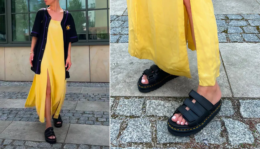 patogūs sandalai prie suknelės? 